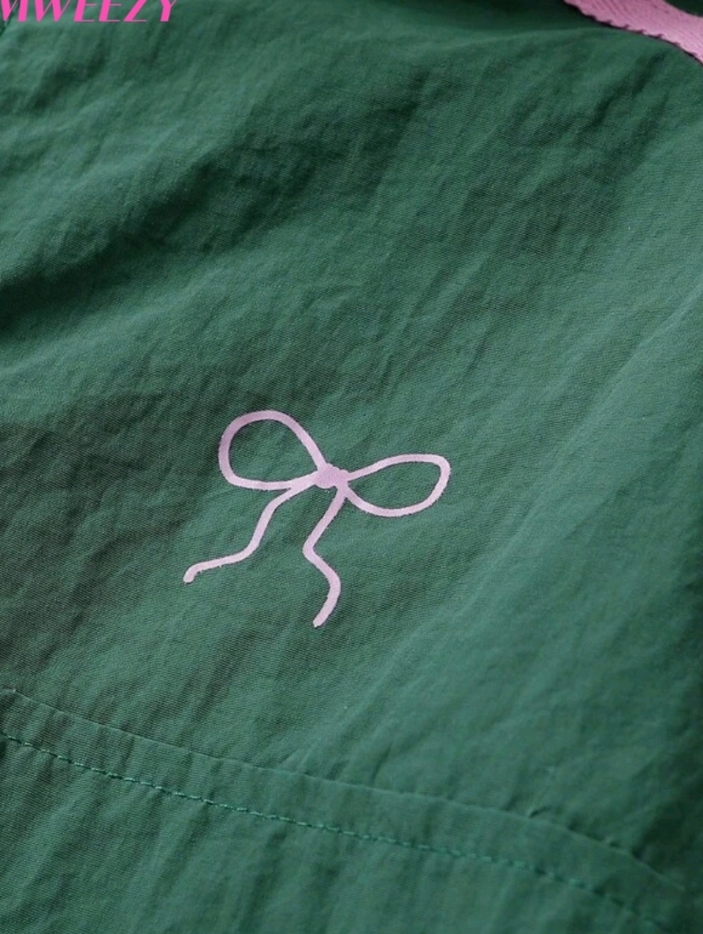 Green Track Jacket with Pink Stripes - Picture 3 of 3